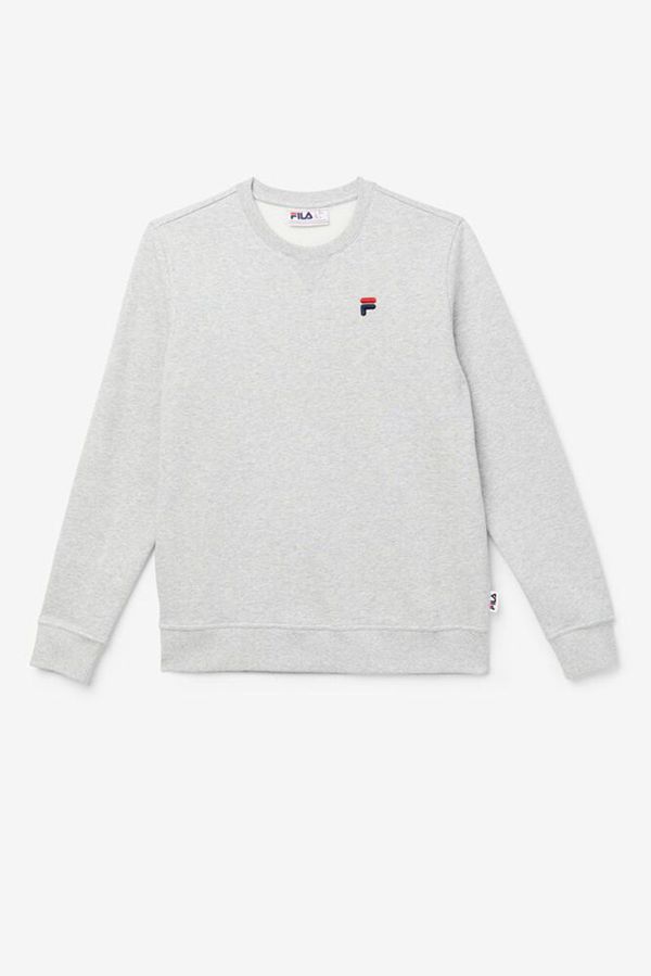 Fila Kieve Luxe Crewneck Men's Sweatshirts - Light Grey,NZ 623-2457